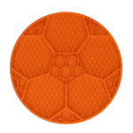 Lízací podložka pro psy s fotbalovým vzorem a přísavkami, Ø 22 cm, oranžová – Eat Slow Live Longer Lick Mat Soccer Ball - Obrázek 3