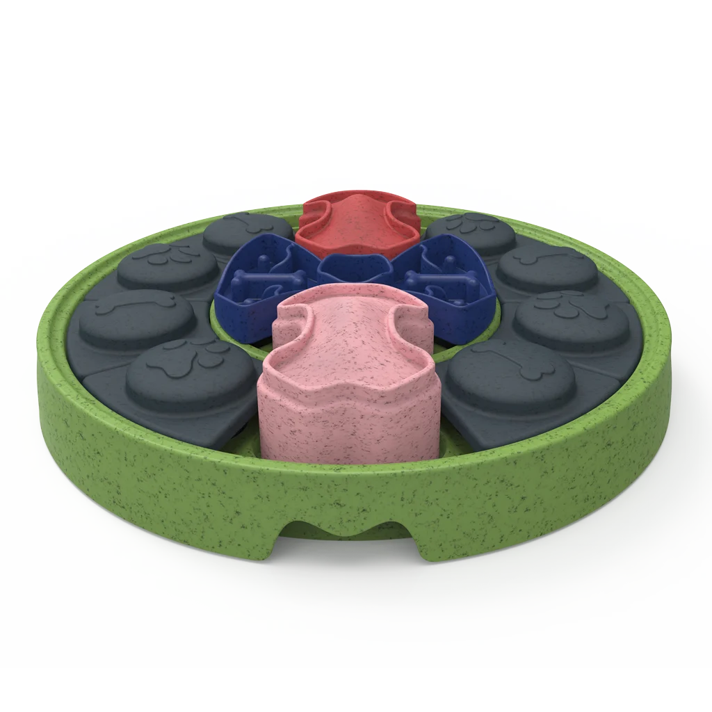 Hlavolam pro psy s posuvnými částmi na granule a pamlsky – Eat Slow Live Longer Puzzle Disc - Obrázek 2