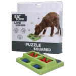Psí hlavolam na granule a pamlsky s protiskluzovými nožičkami – Eat Slow Live Longer Puzzle Squared