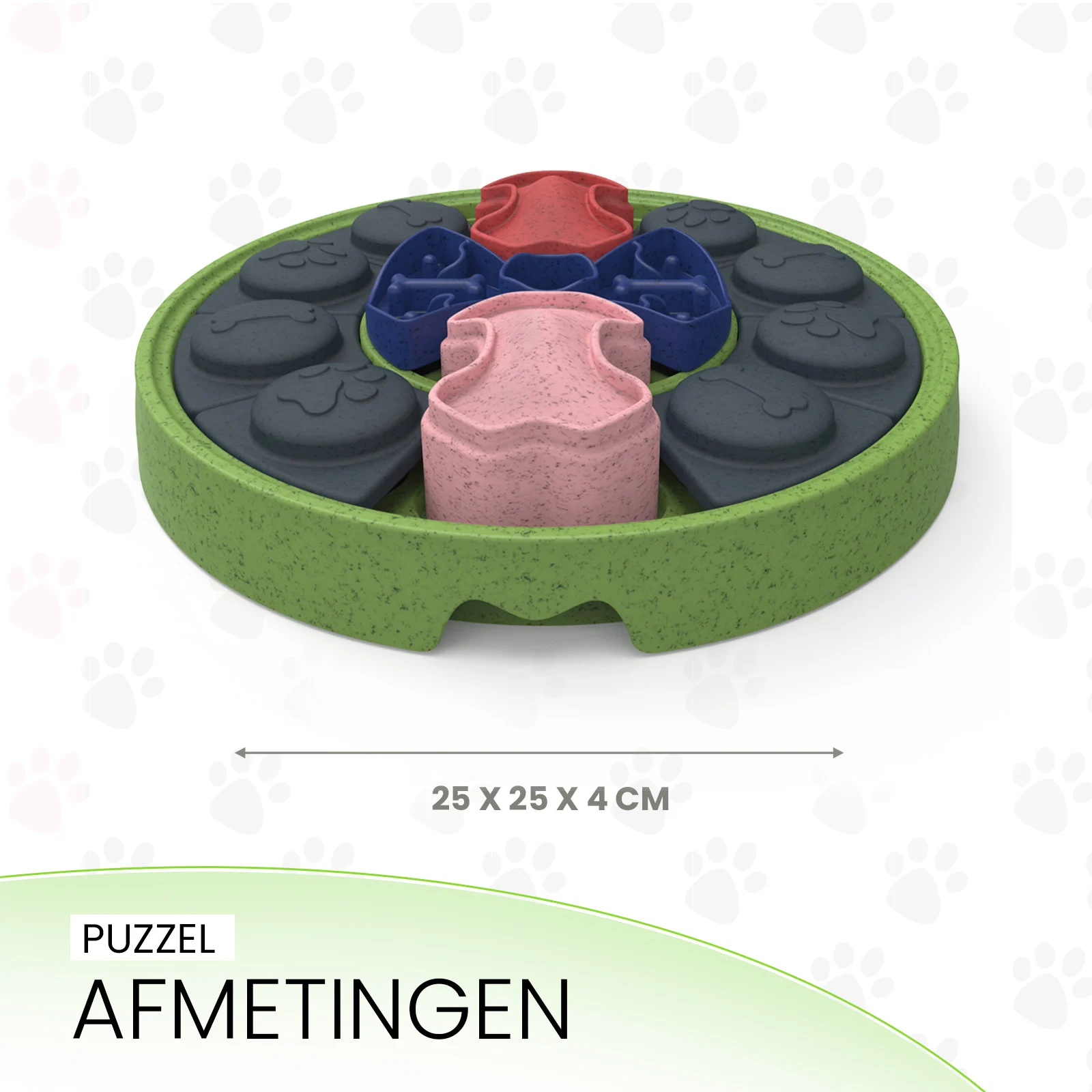 Hlavolam pro psy s posuvnými částmi na granule a pamlsky – Eat Slow Live Longer Puzzle Disc - Obrázek 4