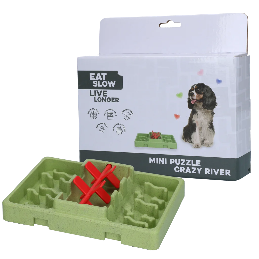 EATS071A.png Hlavolam pro psy na granule a pamlsky, 13 x 19 cm – Eat Slow Live Longer Mini Puzzle Crazy River - Obrázek 1