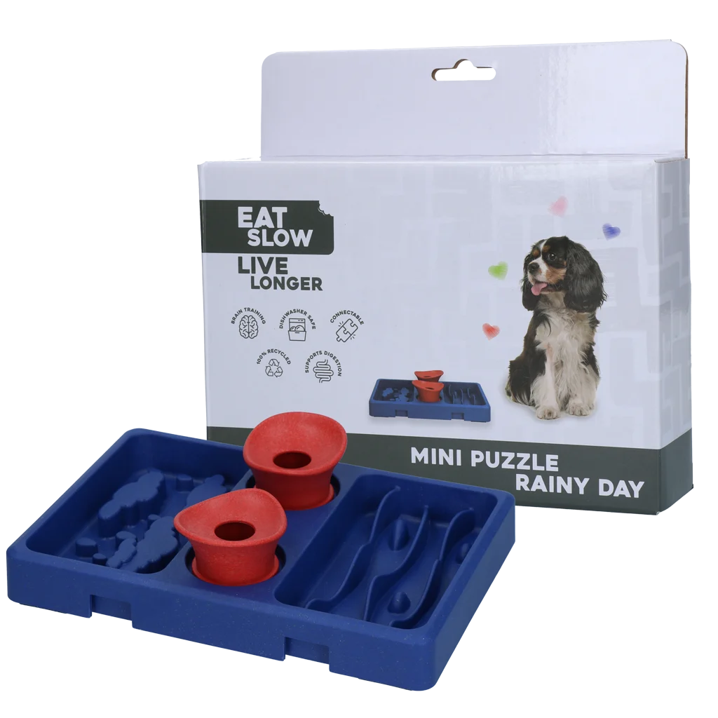 Hlavolam pro psy na granule a pamlsky, 13 x 19 cm – Eat Slow Live Longer Mini Puzzle Rainy Day - Obrázek 1
