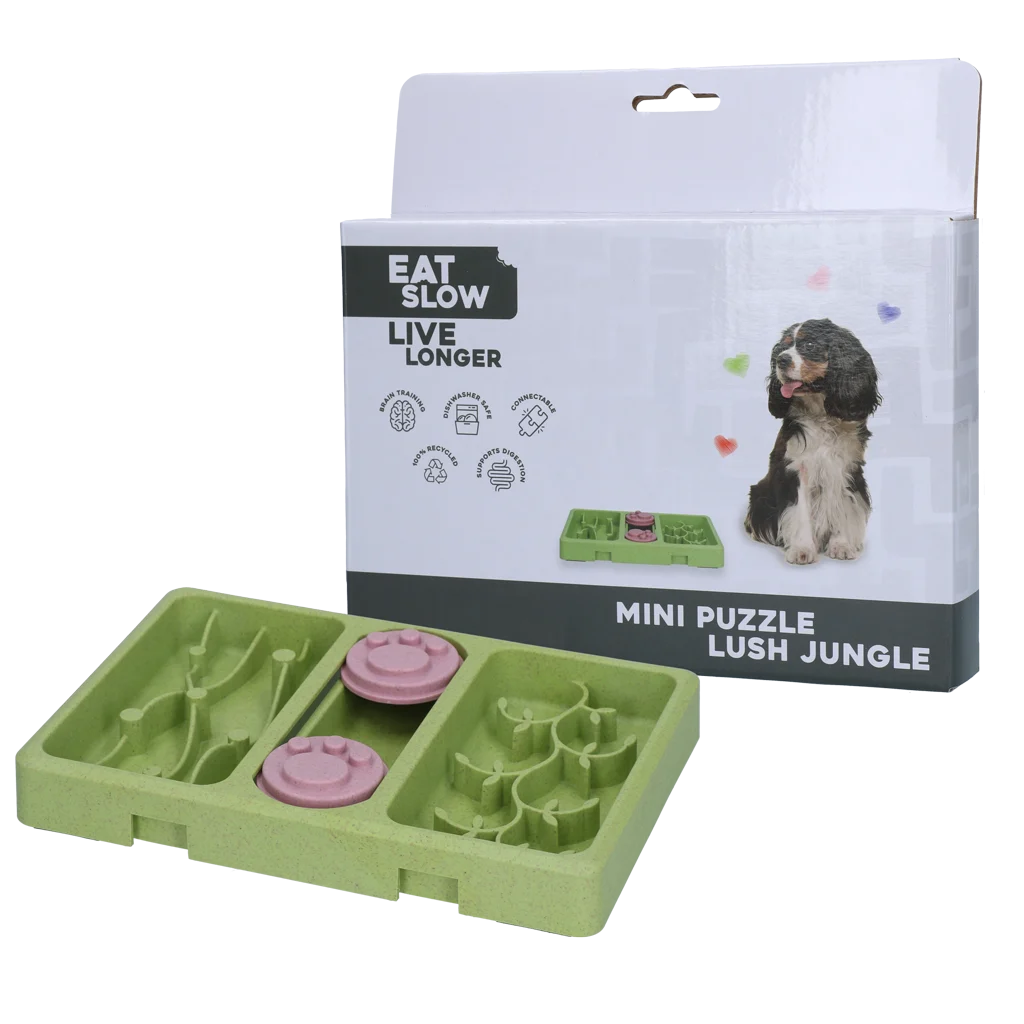 Hlavolam pro psy na granule a pamlsky, 13 x 19 cm – Eat Slow Live Longer Mini Puzzle Lush Jungle - Obrázek 1