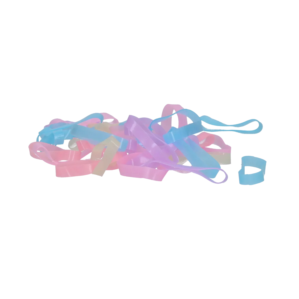 Silikonové gumičky na zaplétání, 500 kusů, duhové – Excellent Horse Rubber Bands Silicone - Obrázek 2