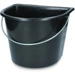 Kbelík s plochou stranou 15 l, černý – Vplast
