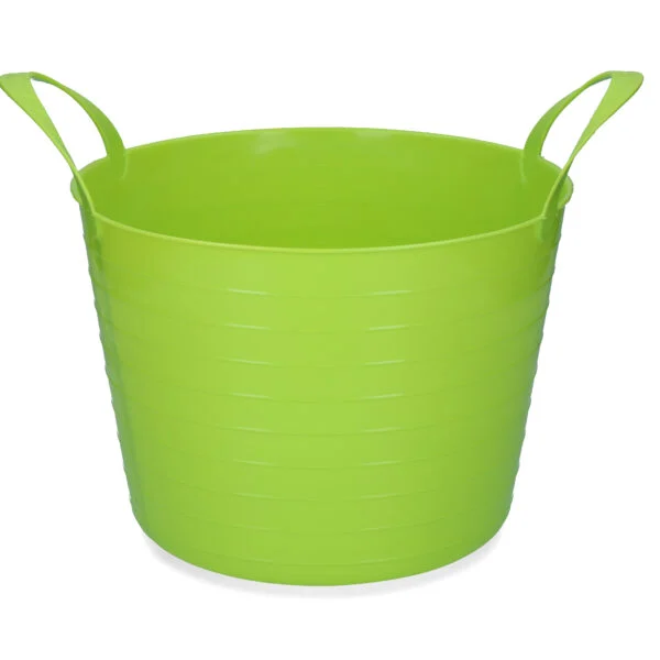 Pružný kbelík se dvěma rukojeťmi, 14 l, limetkový – Vplast V-Trug Flexi