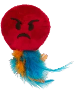 Kočičí hračka emoji s peříčky a MADNIP, ø 6 cm – Catmoji Angry - Obrázek 2
