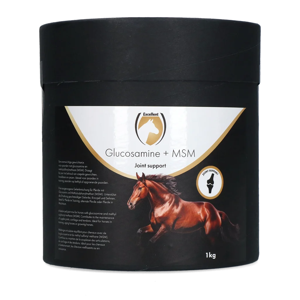 Kloubní doplněk pro koně v prášku, 1 kg – Excellent Horse Glucosamine + MSM - Obrázek 1