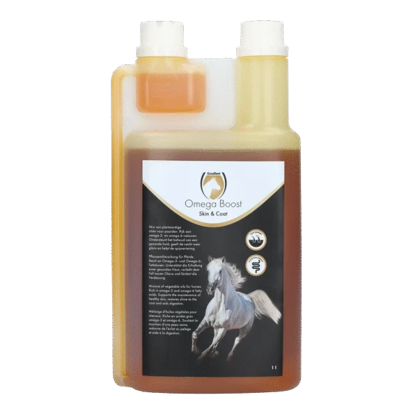 Rostlinný olej pro koně s omega 3 a 6, 1 l – Excellent Horse Omega Boost