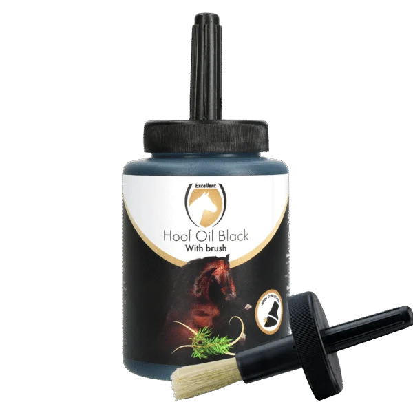 Olej na kopyta s tea tree a kartáčem, černý, 500 ml – Excellent Horse Hoof Oil Black