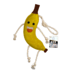 Koňská hračka do stáje z kůže s jutovou výplní, banán, 40 x 12 x 5 cm – Excellent Horse Foodie Friends Banana