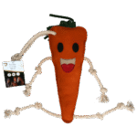 Koňská hračka do stáje z kůže s jutovou výplní, mrkev, 40 x 16 x 5 cm – Excellent Horse Foodie Friends Carrot