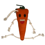 Koňská hračka do stáje z kůže s jutovou výplní, mrkev, 40 x 16 x 5 cm – Excellent Horse Foodie Friends Carrot - Obrázek 2