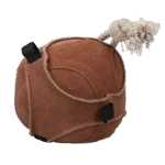 Hrací míč pro koně ze semiše s poutky na pamlsky, hnědý – Excellent Horse Fun Play Ball Suede