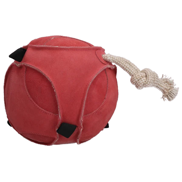 Koňský míček ze semiše s elastickými poutky, růžový – Excellent Horse Fun Play Ball