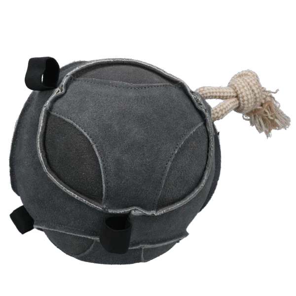 Semišový míč na hraní pro koně s elastickými očky, šedý – Excellent Horse Fun Play Ball
