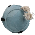 Hračka pro koně ze semiše s pružnými poutky na pamlsky, modrá – Excellent Horse Fun Play Ball Suede - Obrázek 2