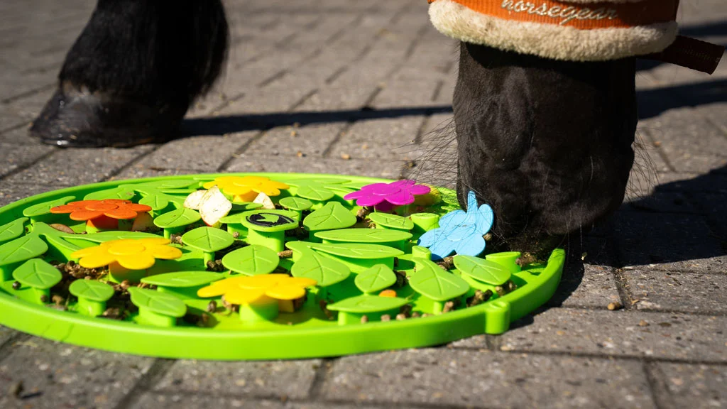 Čmuchací podložka pro koně na krmivo a pamlsky – Excellent Horse Snuffle Mat Flower Power - Obrázek 3