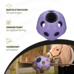 Míč na krmení pro koně s otvory na krmivo, fialový – Excellent Horse Feed & Play Ball - Obrázek 5