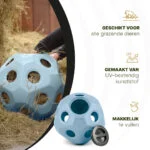 Krmný míček pro koně s otvory na krmivo, modrý – Excellent Horse Feed & Play Ball - Obrázek 4