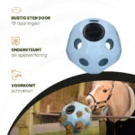 Krmný míček pro koně s otvory na krmivo, modrý – Excellent Horse Feed & Play Ball - Obrázek 5