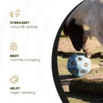 Krmný míček pro koně s otvory na krmivo, modrý – Excellent Horse Feed & Play Ball - Obrázek 6