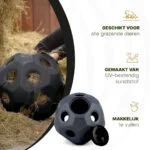 Krmná koule pro koně s otvory na krmivo, černá – Excellent Horse Feed & Play Ball - Obrázek 4