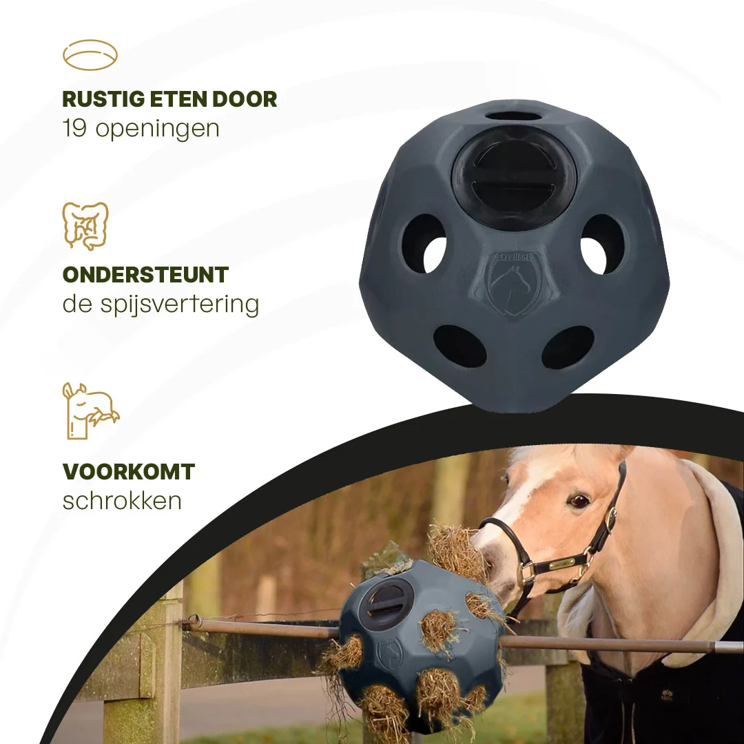 Krmná koule pro koně s otvory na krmivo, černá – Excellent Horse Feed & Play Ball - Obrázek 5