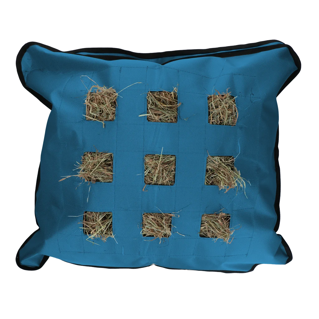 Vak na seno pro koně, čtvercový, modrý, 62 x 55 cm – Excellent Horse Hay Pillow Slow Feeder - Obrázek 1