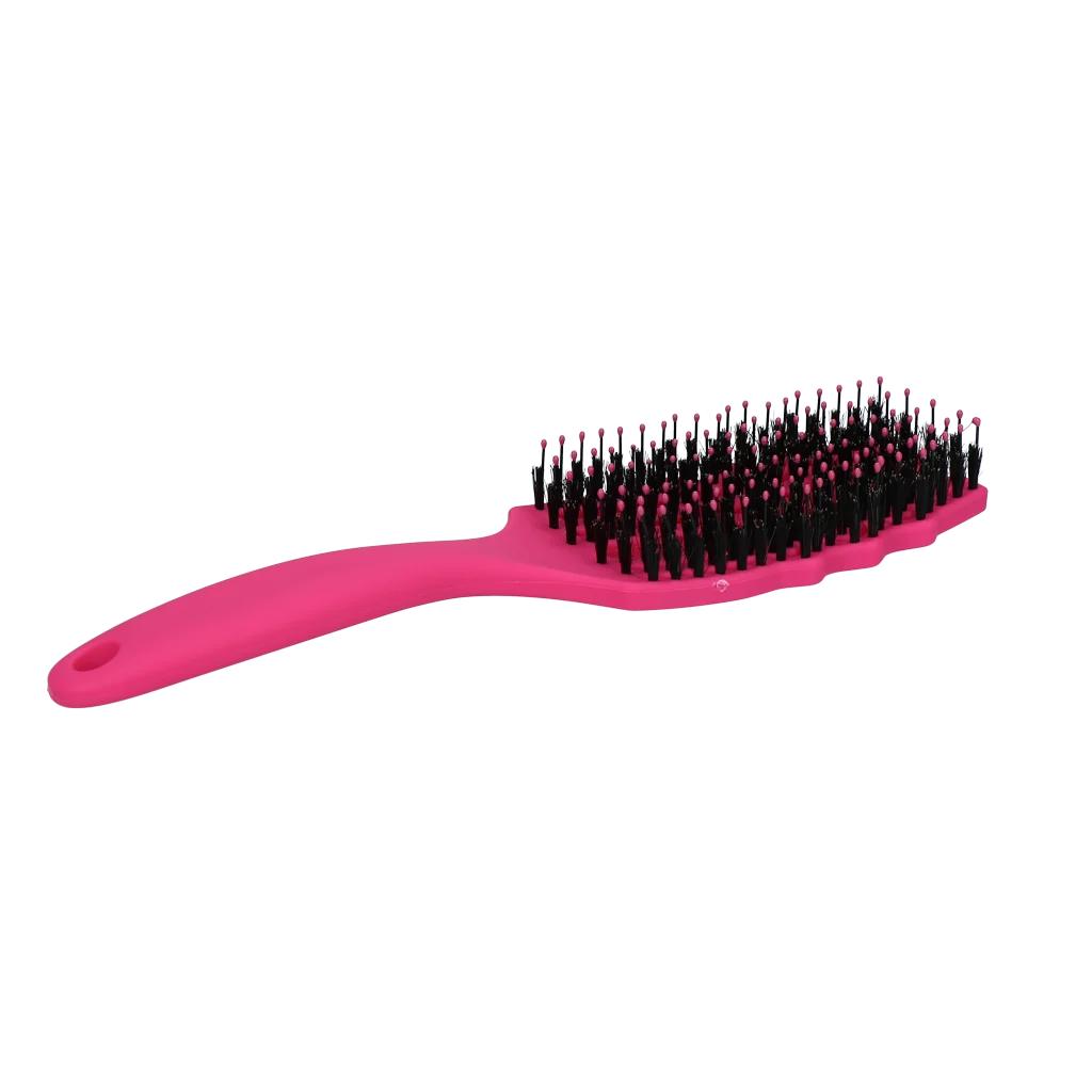 Kartáč na rozčesávání hřívy s kančími štětinami, růžový – Excellent Horse Wave Brush - Obrázek 3