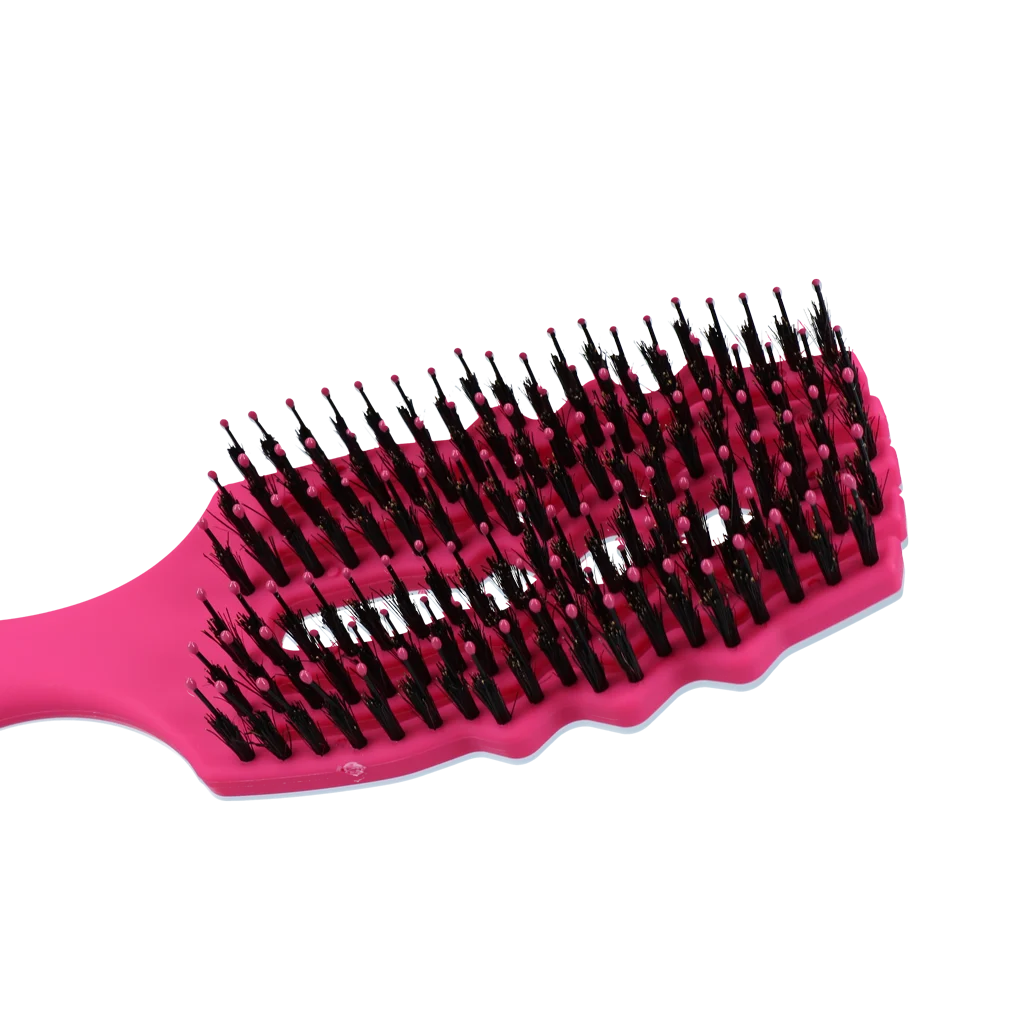 Kartáč na rozčesávání hřívy s kančími štětinami, růžový – Excellent Horse Wave Brush - Obrázek 4
