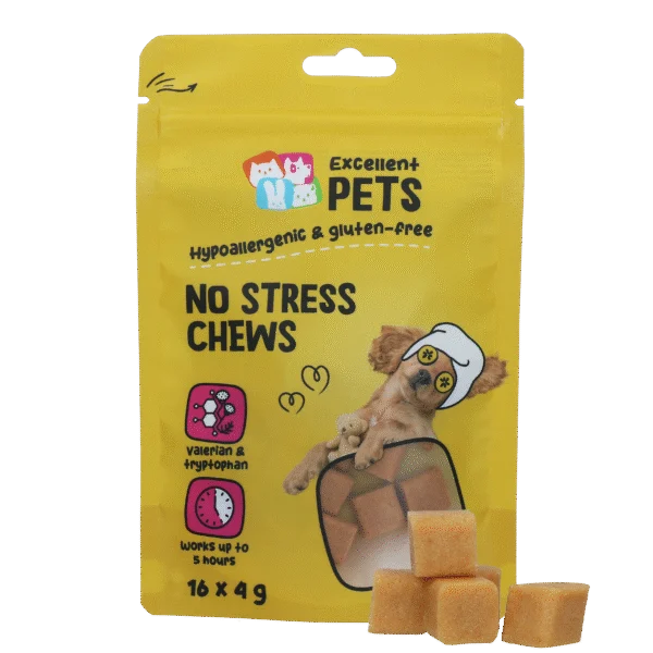 Měkké žvýkací pamlsky pro psy při stresu, 16 x 4 g – Excellent Pets No Stress Soft Chews