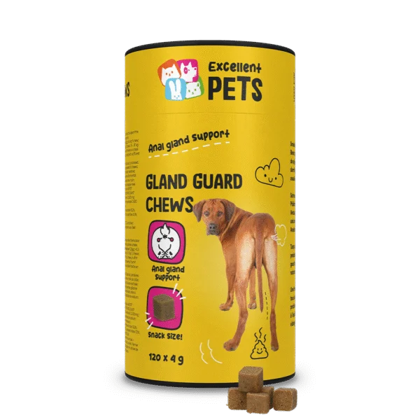 Doplňkové pamlsky pro psy s prebiotiky a probiotiky, 120 kusů – Excellent Pets Gland Guard Soft Chews