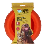 Silikonová miska na krmivo a vodu pro psy s okrajem proti rozlití, 800 ml, oranžová – Excellent Pets No-Spill Bowl