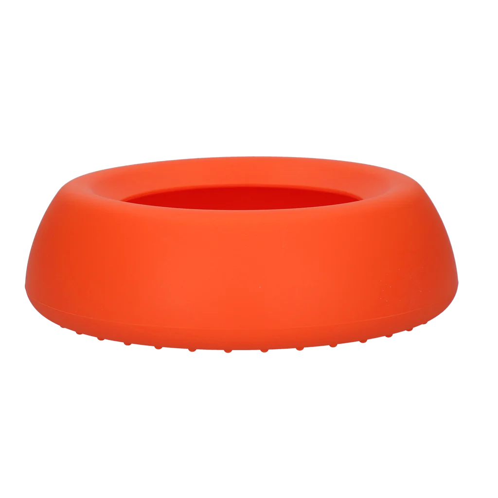 Silikonová miska na krmivo a vodu pro psy s okrajem proti rozlití, 800 ml, oranžová – Excellent Pets No-Spill Bowl - Obrázek 3