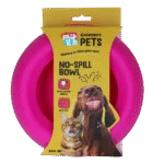 Silikonová miska na krmivo a vodu pro psy s okrajem proti rozlití, 800 ml, růžová – Excellent Pets No-Spill Bowl