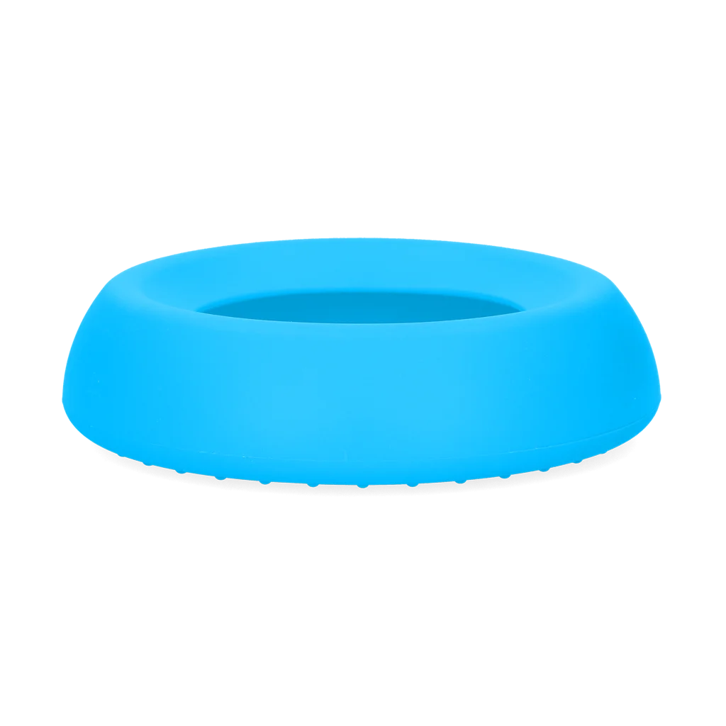 Silikonová miska na krmivo a vodu pro psy s okrajem proti rozlití, 300 ml, modrá – Excellent Pets No-Spill Bowl - Obrázek 3