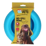 Silikonová miska na krmivo a vodu pro psy s okrajem proti rozlití, 800 ml, modrá – Excellent Pets No-Spill Bowl