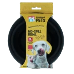 Silikonová miska pro psy na krmivo i vodu s okrajem proti rozlévání, 300 ml, antracitová – Excellent Pets No-Spill Bowl