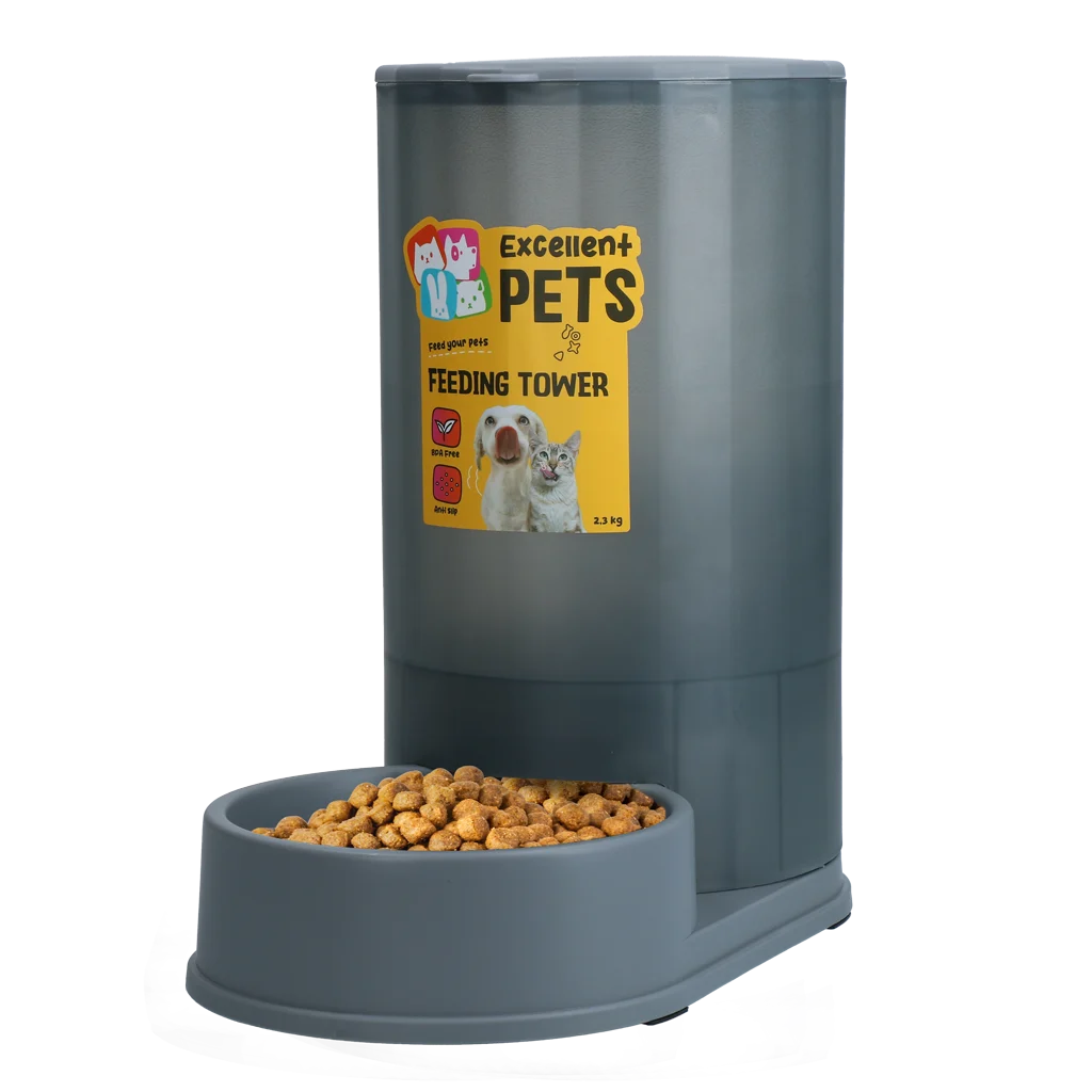 Zásobník na krmivo pro psy a kočky s protiskluzovými nožičkami, 2,3 kg – Excellent Pets Feeding Tower - Obrázek 1
