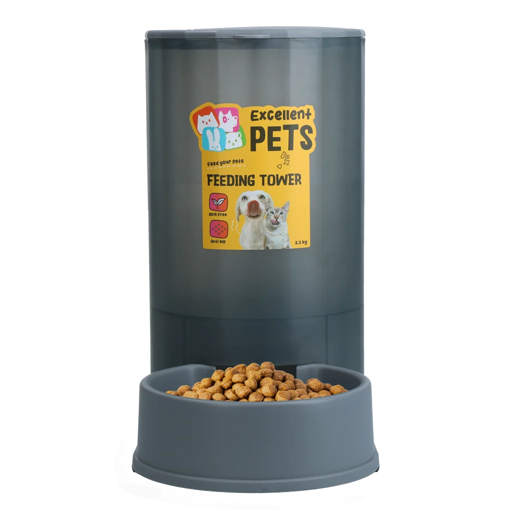 Zásobník na krmivo pro psy a kočky s protiskluzovými nožičkami, 2,3 kg – Excellent Pets Feeding Tower - Obrázek 2