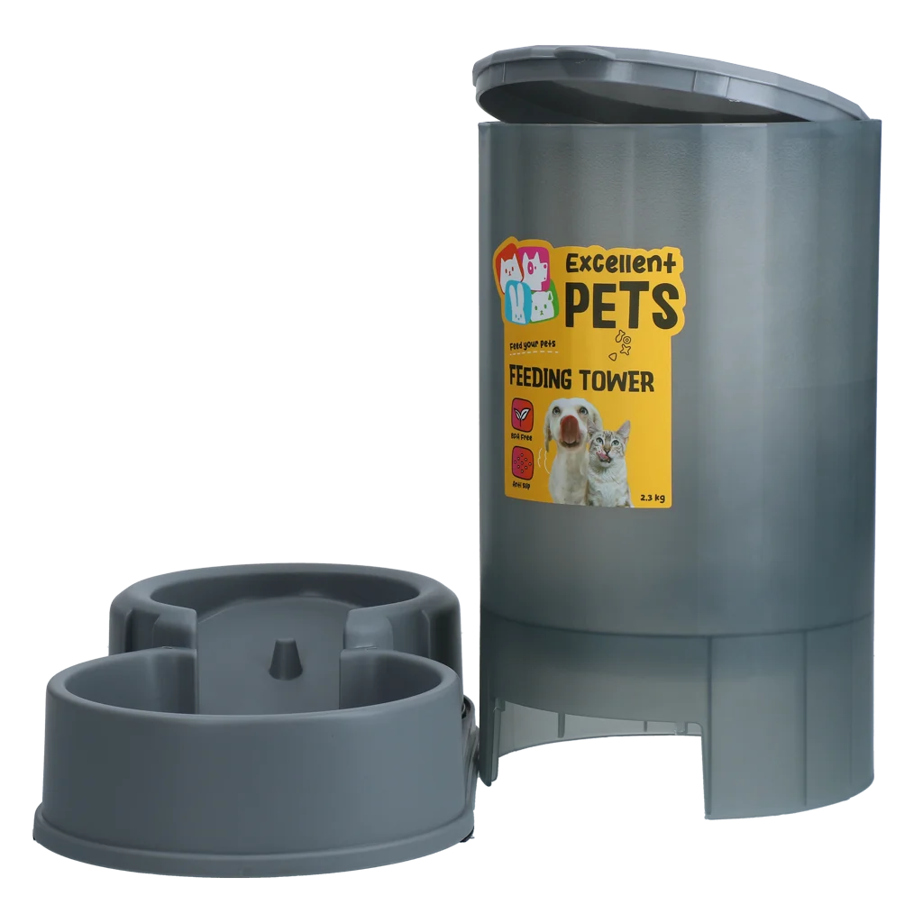 Zásobník na krmivo pro psy a kočky s protiskluzovými nožičkami, 2,3 kg – Excellent Pets Feeding Tower - Obrázek 3