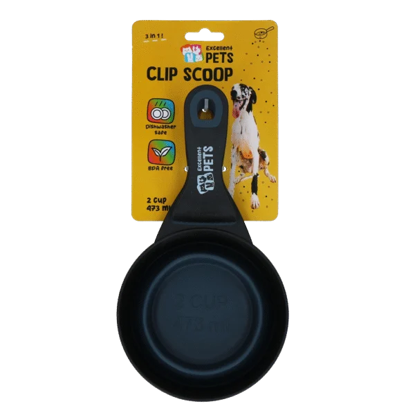 Odměrka na krmivo s uzavíracím klipem, 2 cup – Excellent Pets Clip Scoop