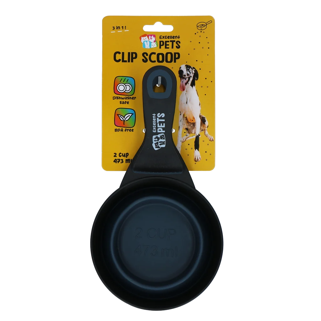 Odměrka na krmivo s uzavíracím klipem, 2 cup – Excellent Pets Clip Scoop - Obrázek 1