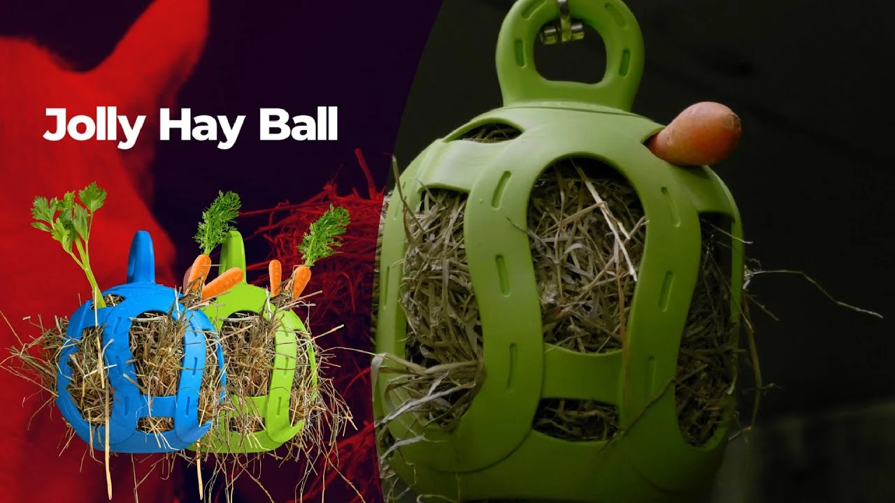 Pamlskový míč pro koně z pružné gumy, zelený, 20 cm – Jolly Pets Jolly Hay Ball - Obrázek 3