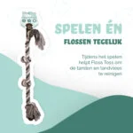 Bavlněné psí lano se 4 uzly, 85 cm – Floss Toss Natural Dental Ropes Dental Rope 4 Knot - Obrázek 2