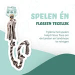 Bavlněné psí lano s 5 uzly, 185 cm – Floss Toss Natural Dental Ropes Dental Rope 5 Knot - Obrázek 2