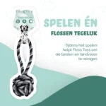 Bavlněné přetahovadlo pro psy s míčkem, 60 cm – Floss Toss Natural Dental Ropes Dental Rope Exteme Tug and Ball - Obrázek 2