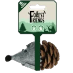 Hračka pro kočky ve tvaru myši ze šišky a plsti s Madnipem, šedá, 8 cm – Forest Friends Mouse