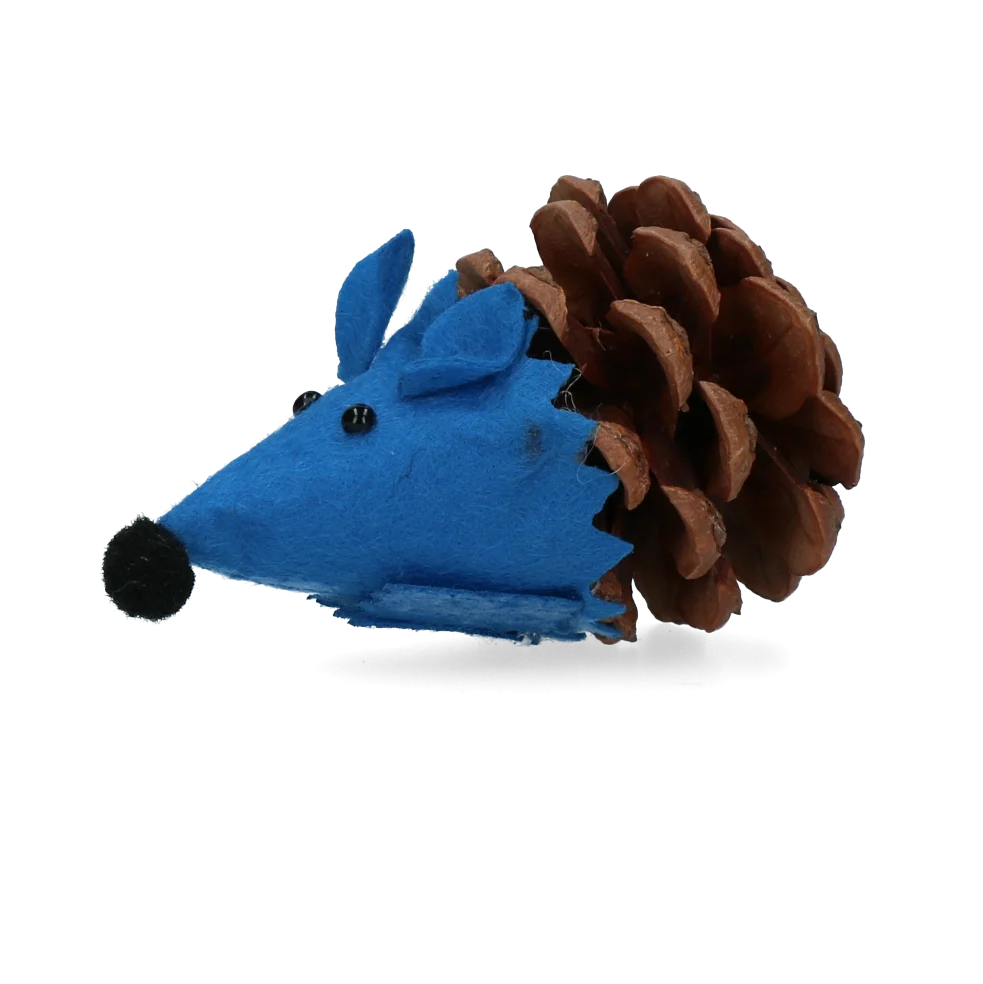 Myška na hraní pro kočky z šišky a plsti s Madnip, modrá, 8 cm – Forest Friends Mouse - Obrázek 2